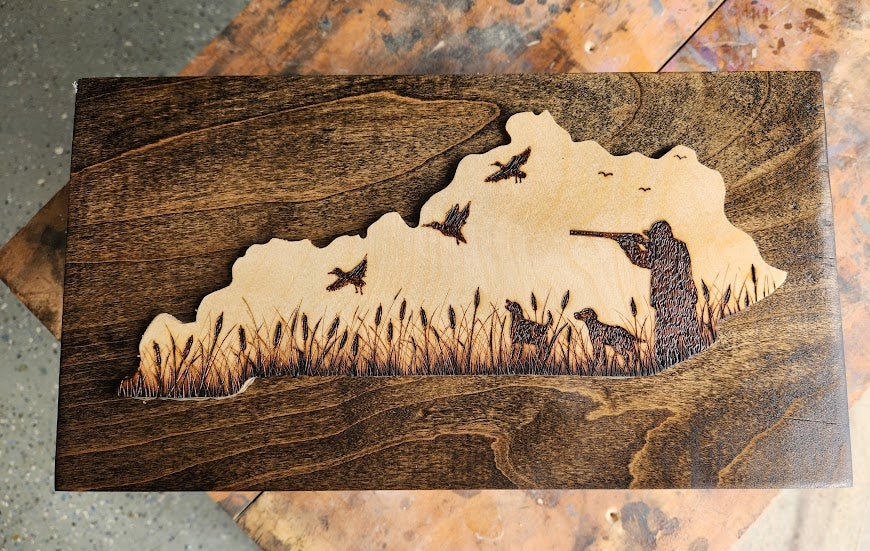 State Themed Duck Hunt Woodburning!