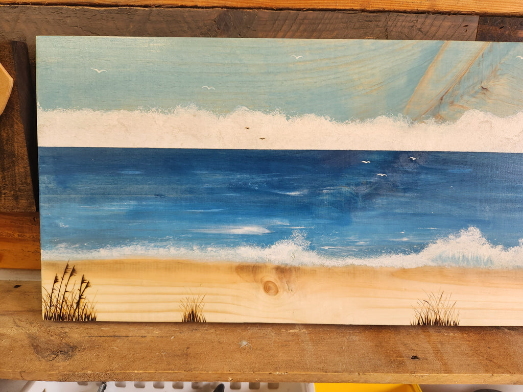 Big Beach Wood Stain Painting.