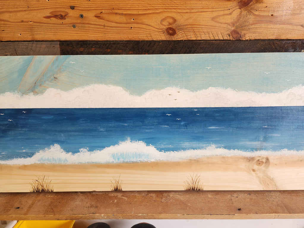 Big Beach Wood Stain Painting.