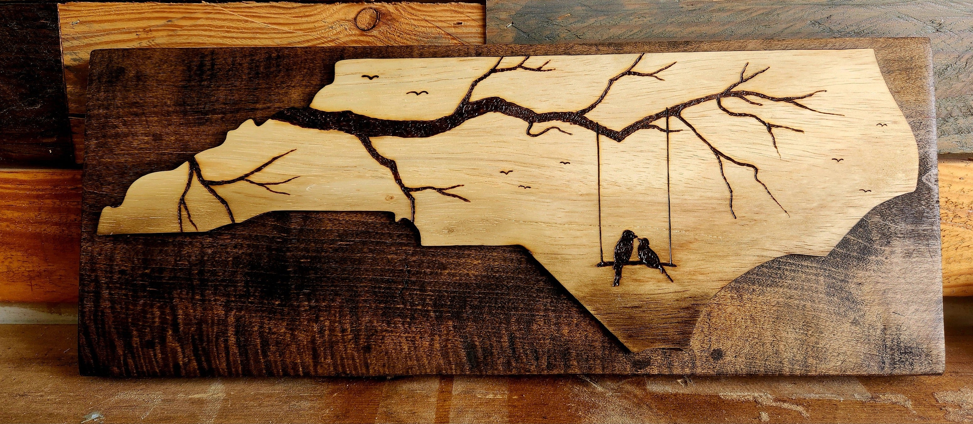 Love Birds NC - Woodburning